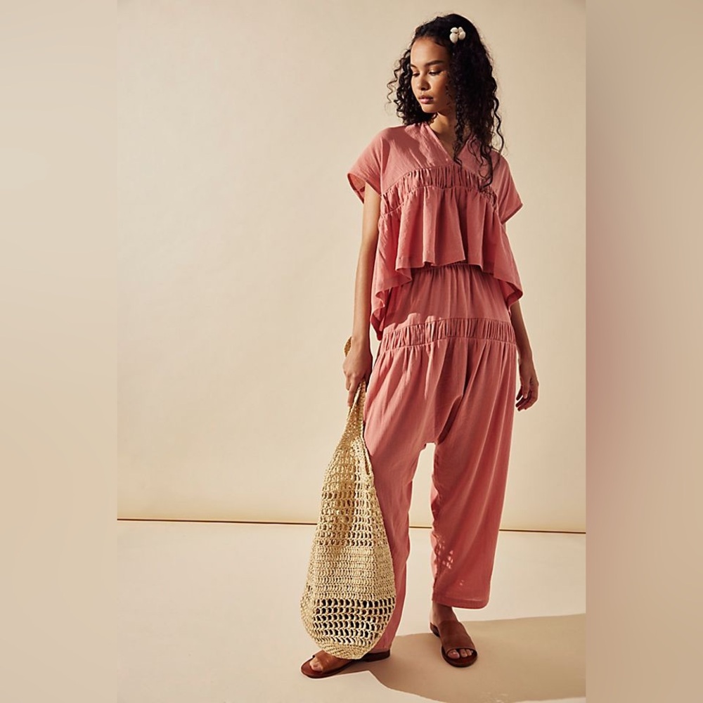 NWOT FREE PEOPLE Free-Est - The Go-To Set Two-Piece Set Pink XSmall